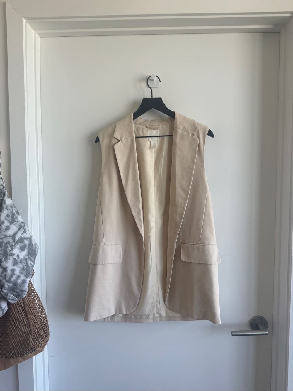 Cream Sleeveless Blazer